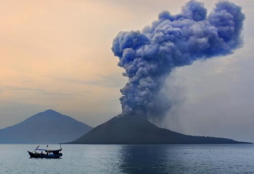 Nearly 3 cubic miles of magma spewed from the volcanic eruption on Krakatoa.