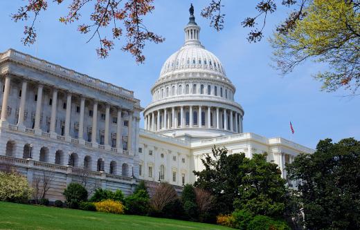 The US Capitol Building, the seat of the US Congress.