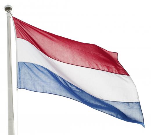 The flag flown by the Netherlands, which was known for the tulip craze.