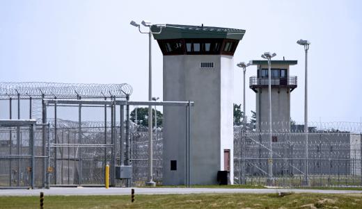 Guard towers are typically used in prisons.